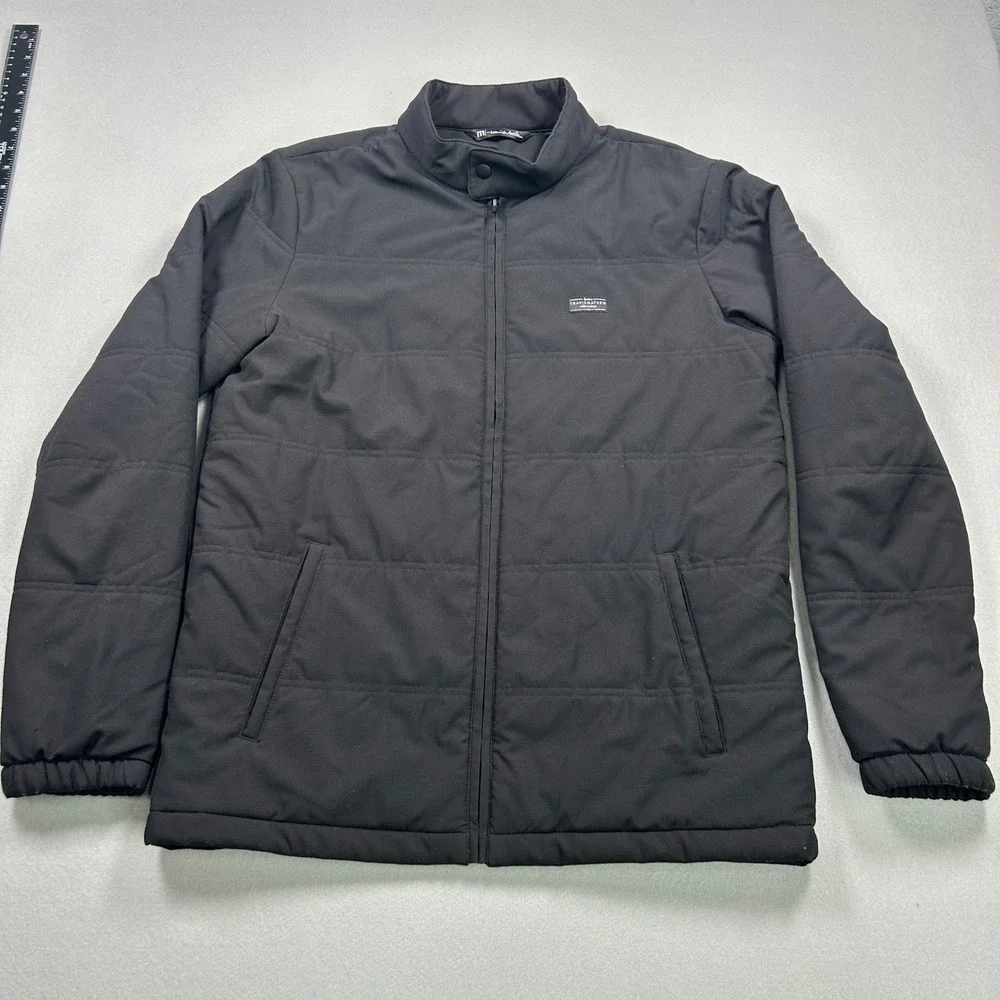 TravisMathew Mens Black Palisades‎ Quilted Puffer Jacket Full Zip Style Size M